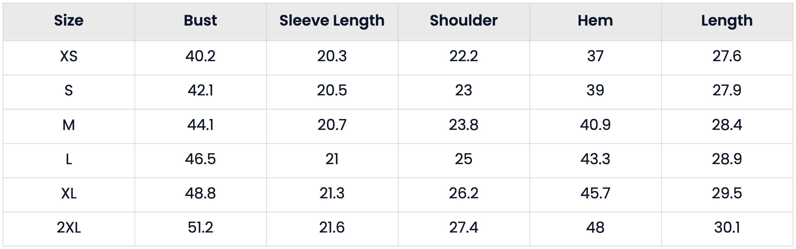 Size Chart for Oversized Faux Leather Moto Bomber Jacket for Women