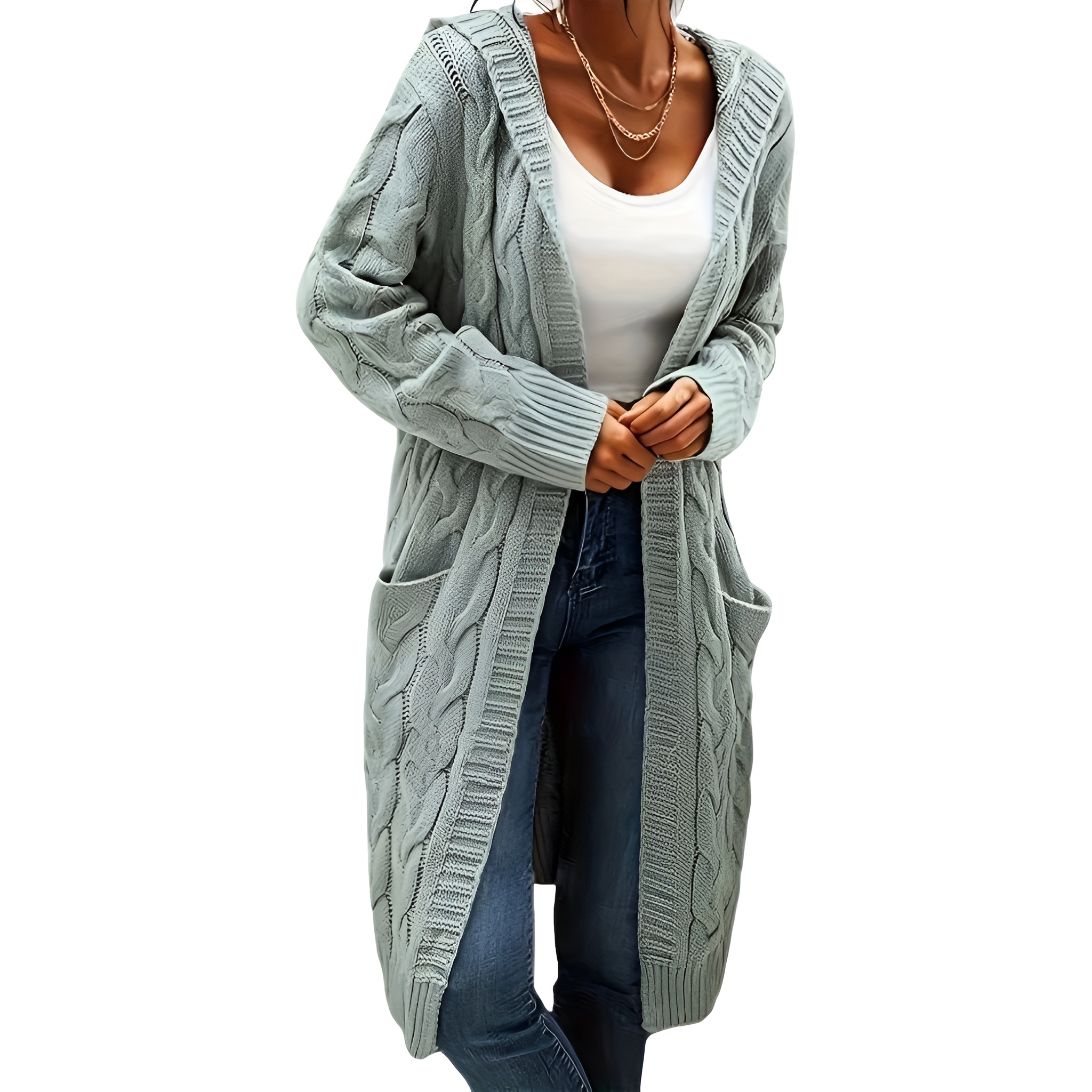 Casual Long Cardigan Knitwear For Women