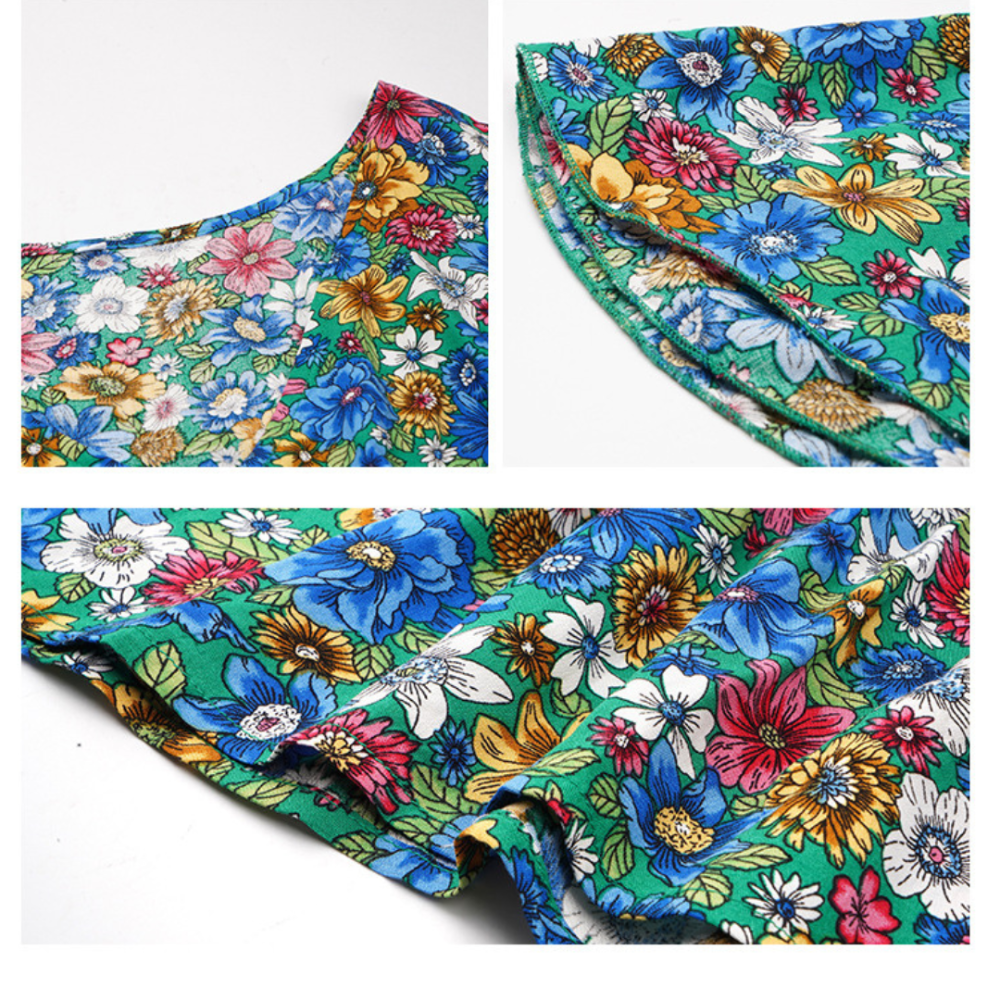 Women Floral Short Sleeve Printed Dress-My Comfy Blouse