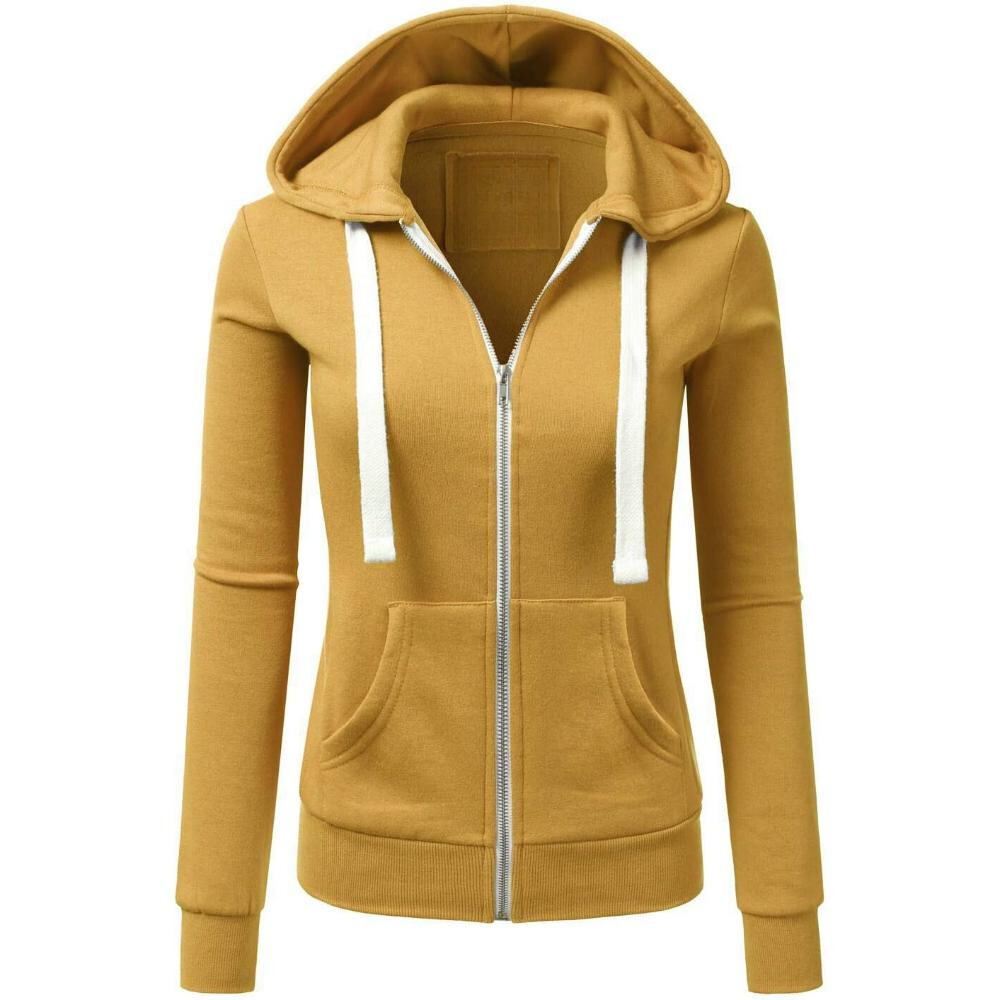 Zip Up Hooded Jacket With Drawstrings-My Comfy Blouse