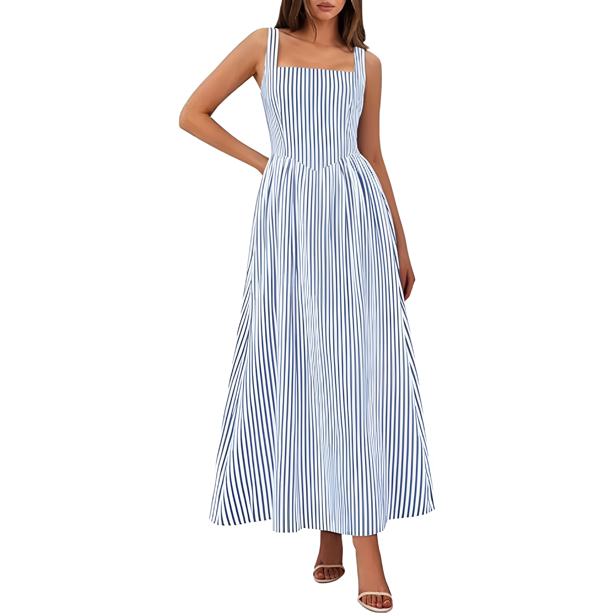Striped A Line Beach Dress For Women
