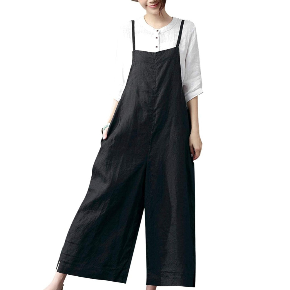 Casual And Cropped Loose Wide Leg Rompers Fit For Women
