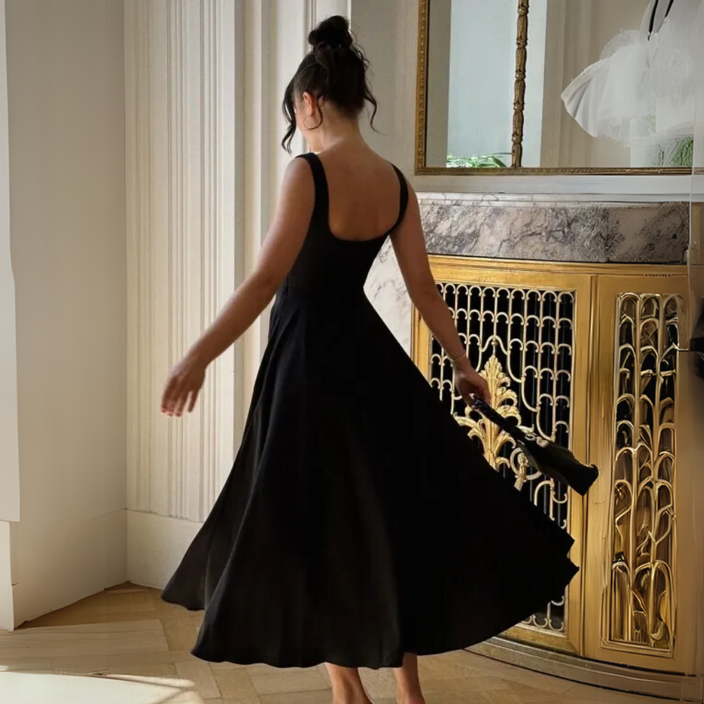 Square Edge Midi Dress-My Comfy Blouse