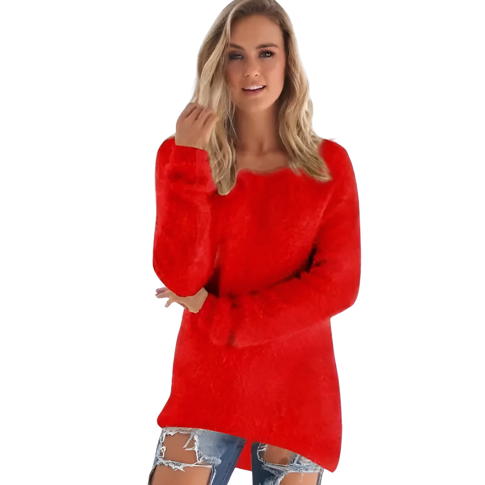 Cozy Fleece Knit Sweater-My Comfy Blouse