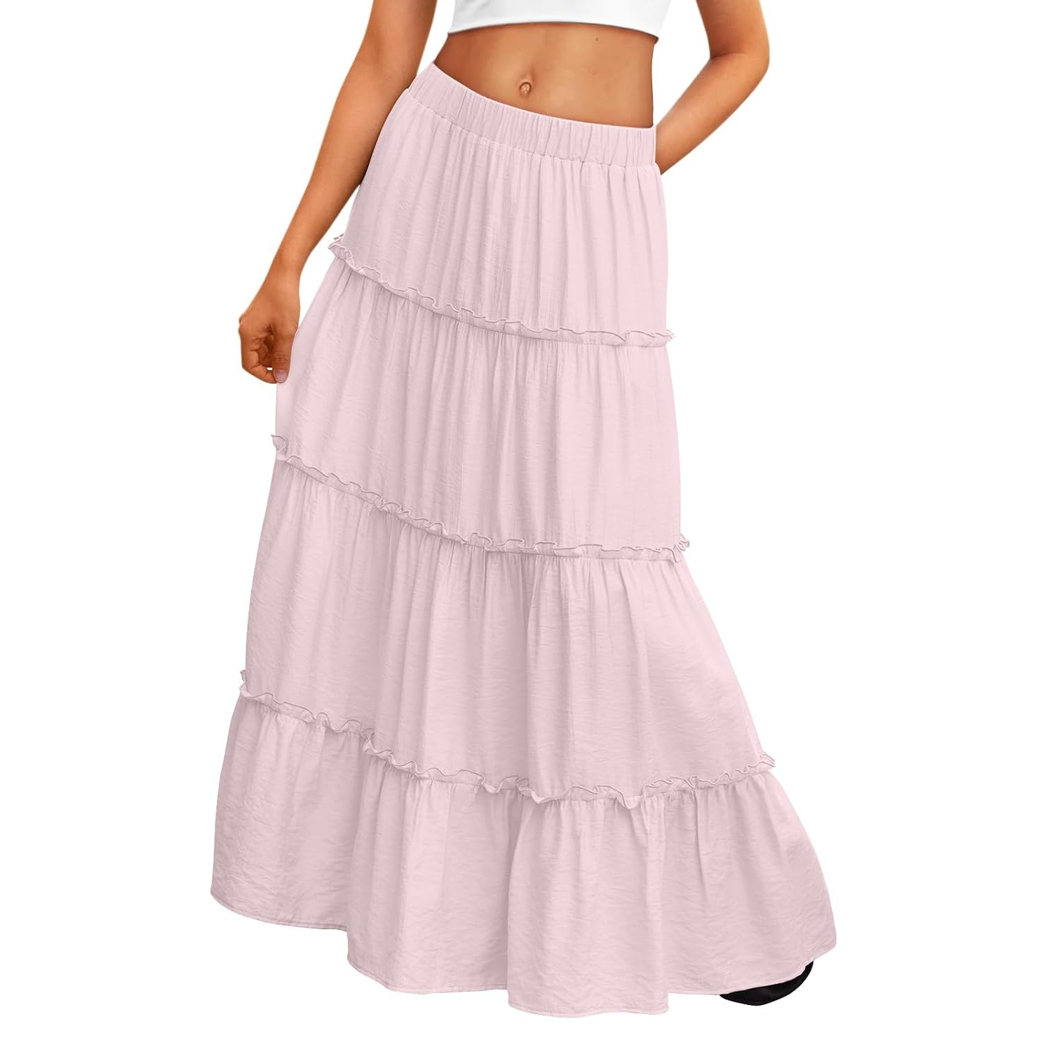 Boho Maxi Vacation Skirt With Pockets For Women