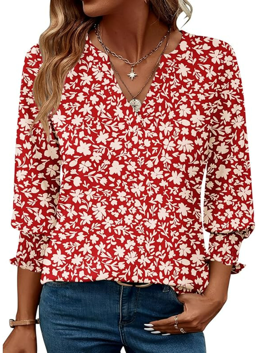 Long Sleeve Summer Blouse With Floral Print For Casual Days-My Comfy Blouse