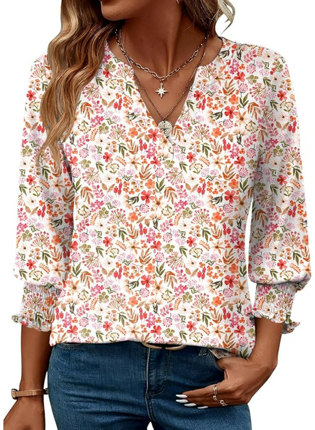 Printed Casual Summer Top With Floral Tunic Design-My Comfy Blouse