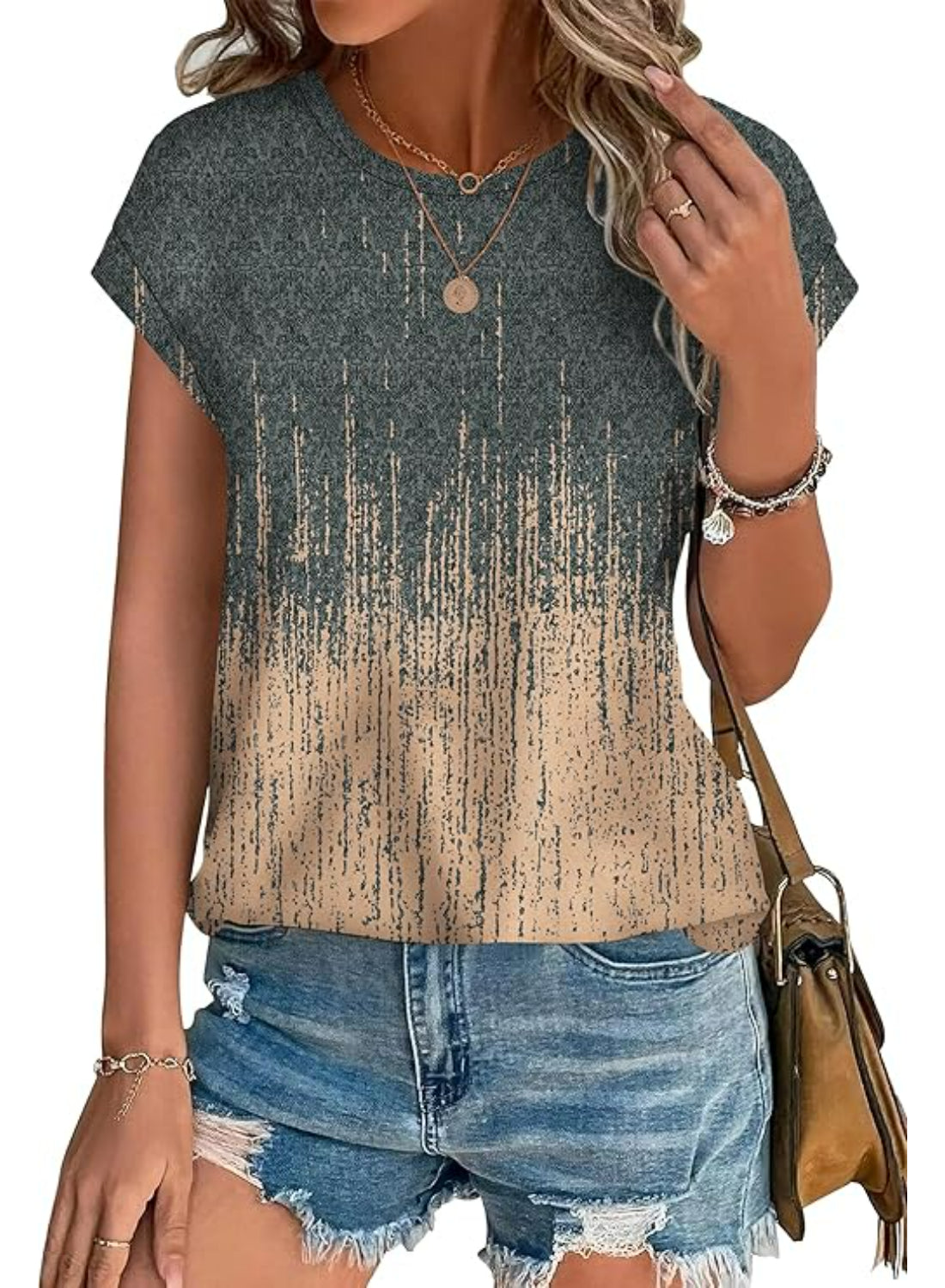 Casual Printed Tops With Crew Style Fit-My Comfy Blouse