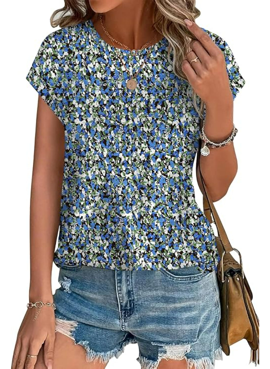 Casual Printed Tops With Crew Style Fit-My Comfy Blouse