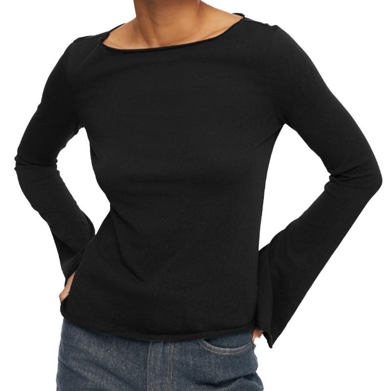 Semi Sheer Long Sleeve Blouse For Women 