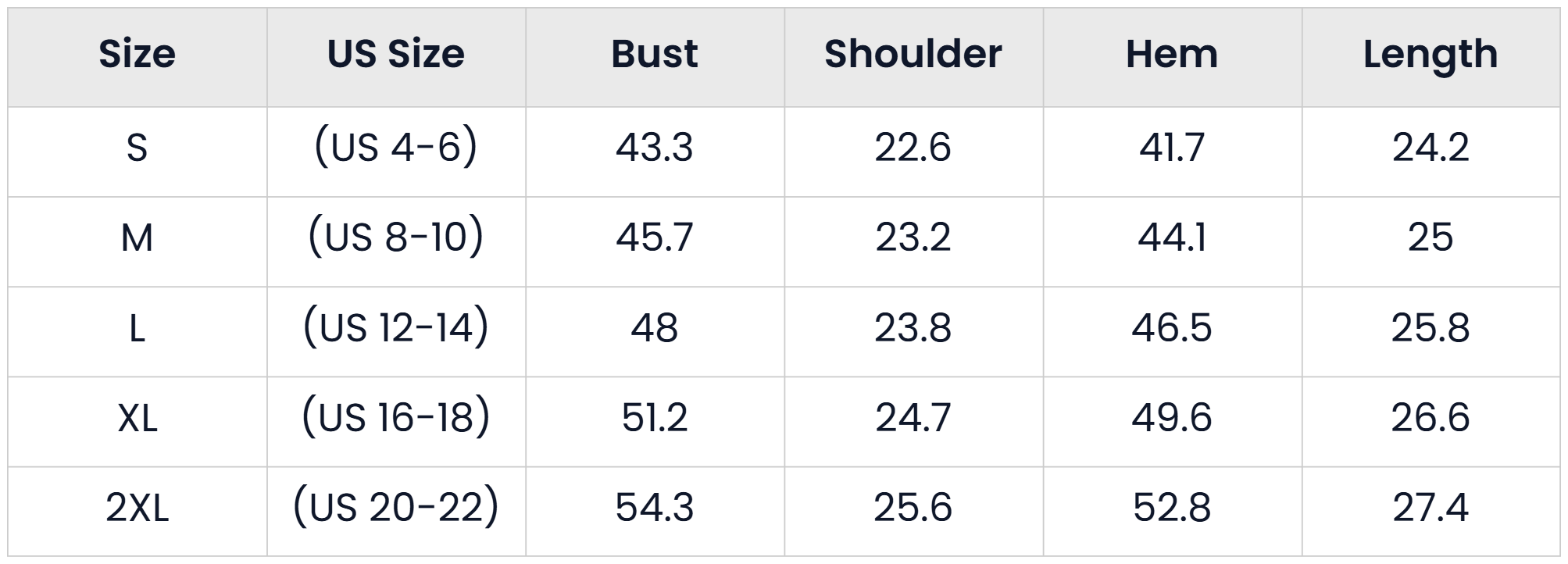 Size Chart for Casual Zip Up Everyday Vintage Vest For Women
