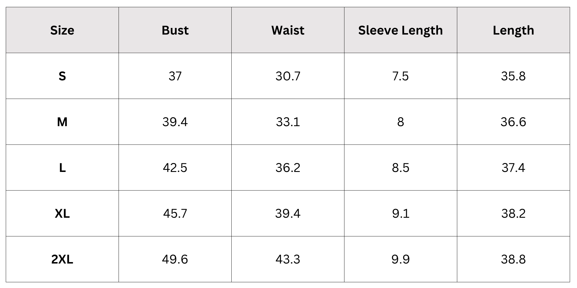 Size Chart