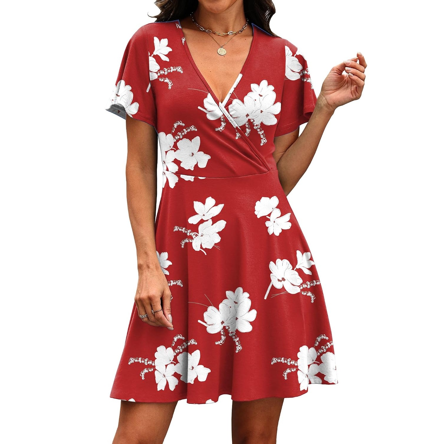 Casual Ruffle Sleeve Sundress For Women