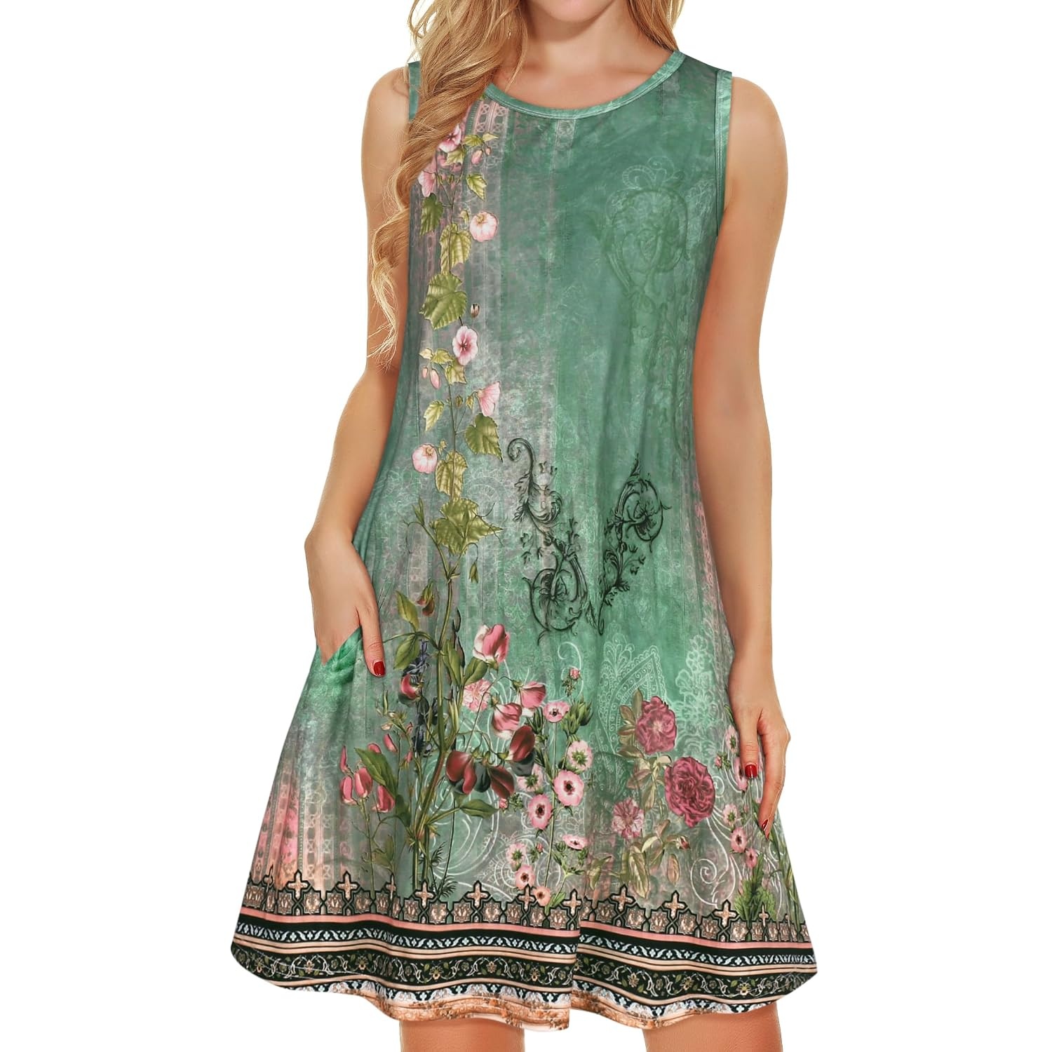 Casual Loose Fit Beach Dress With Pockets For Women