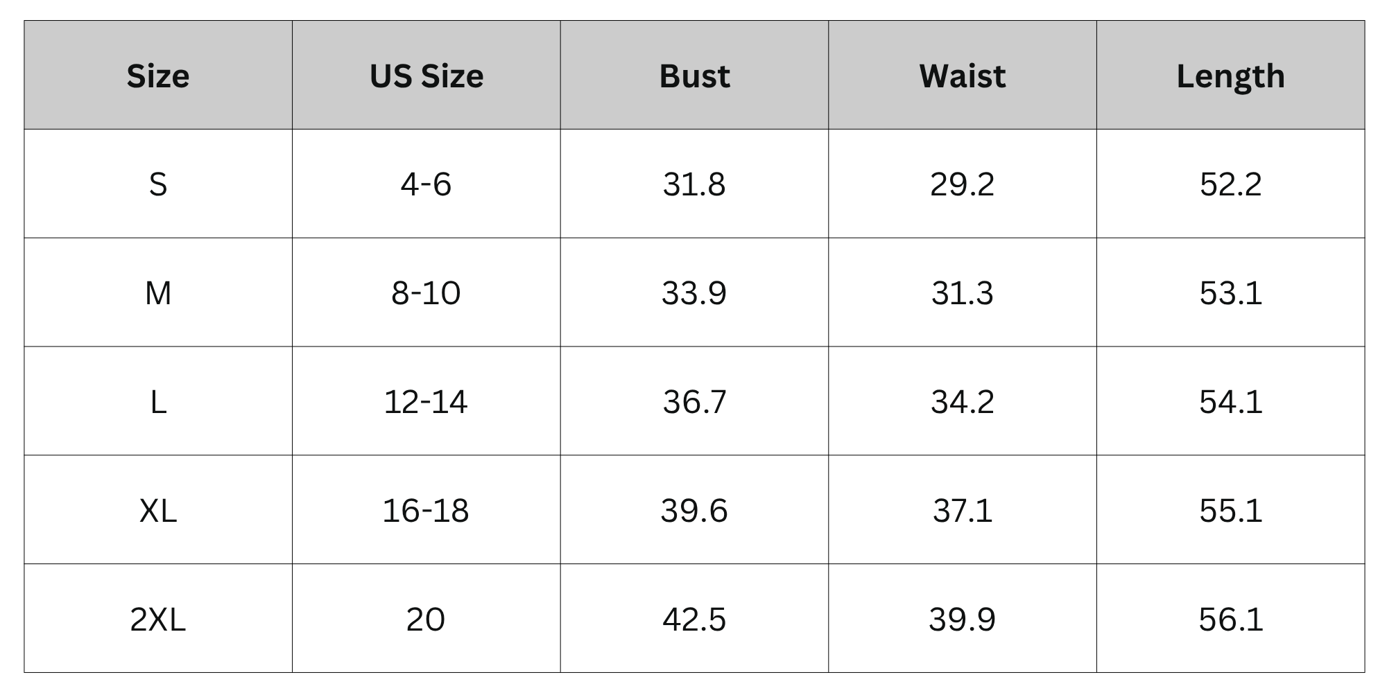 Size Chart