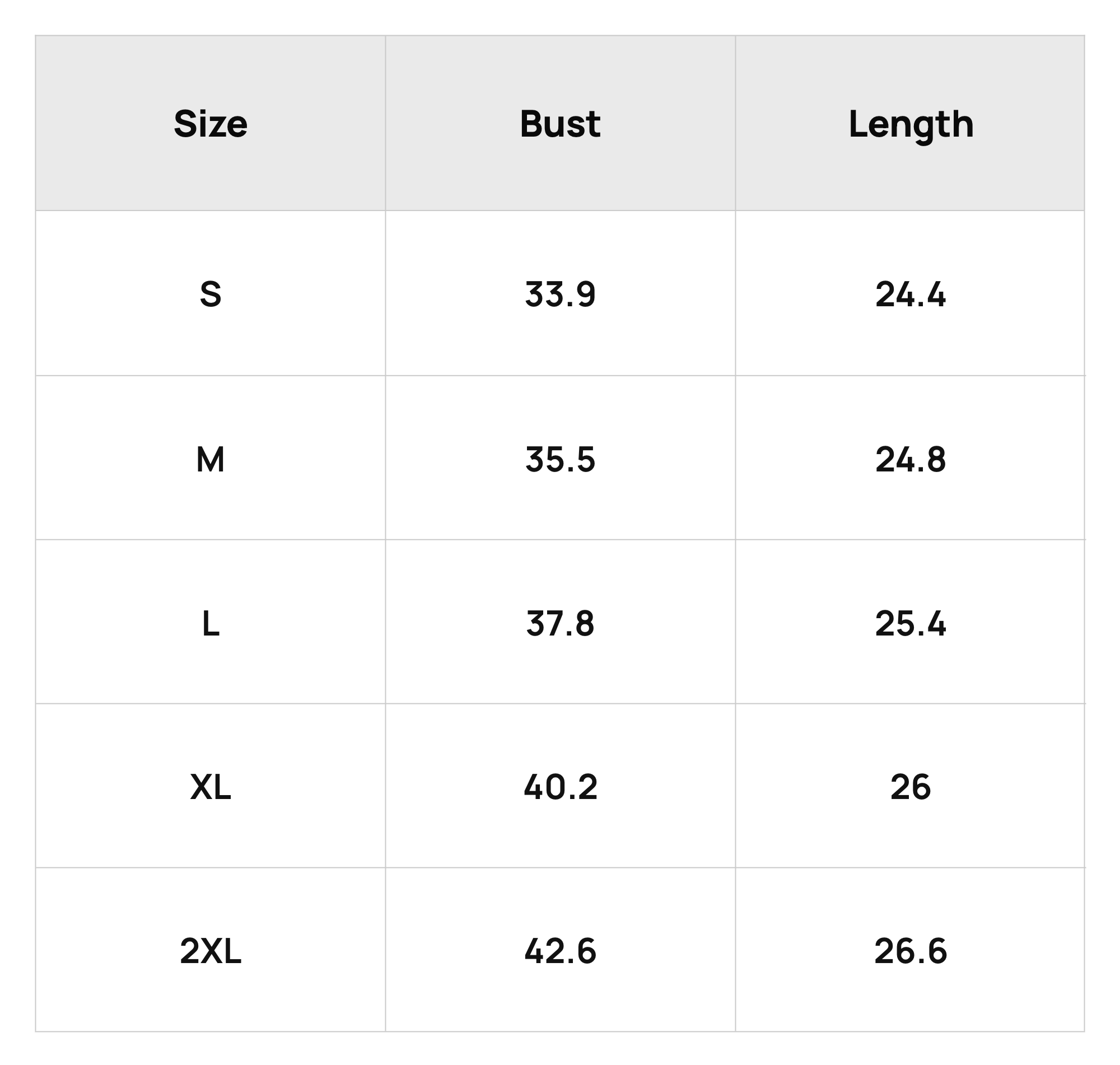 Size Chart