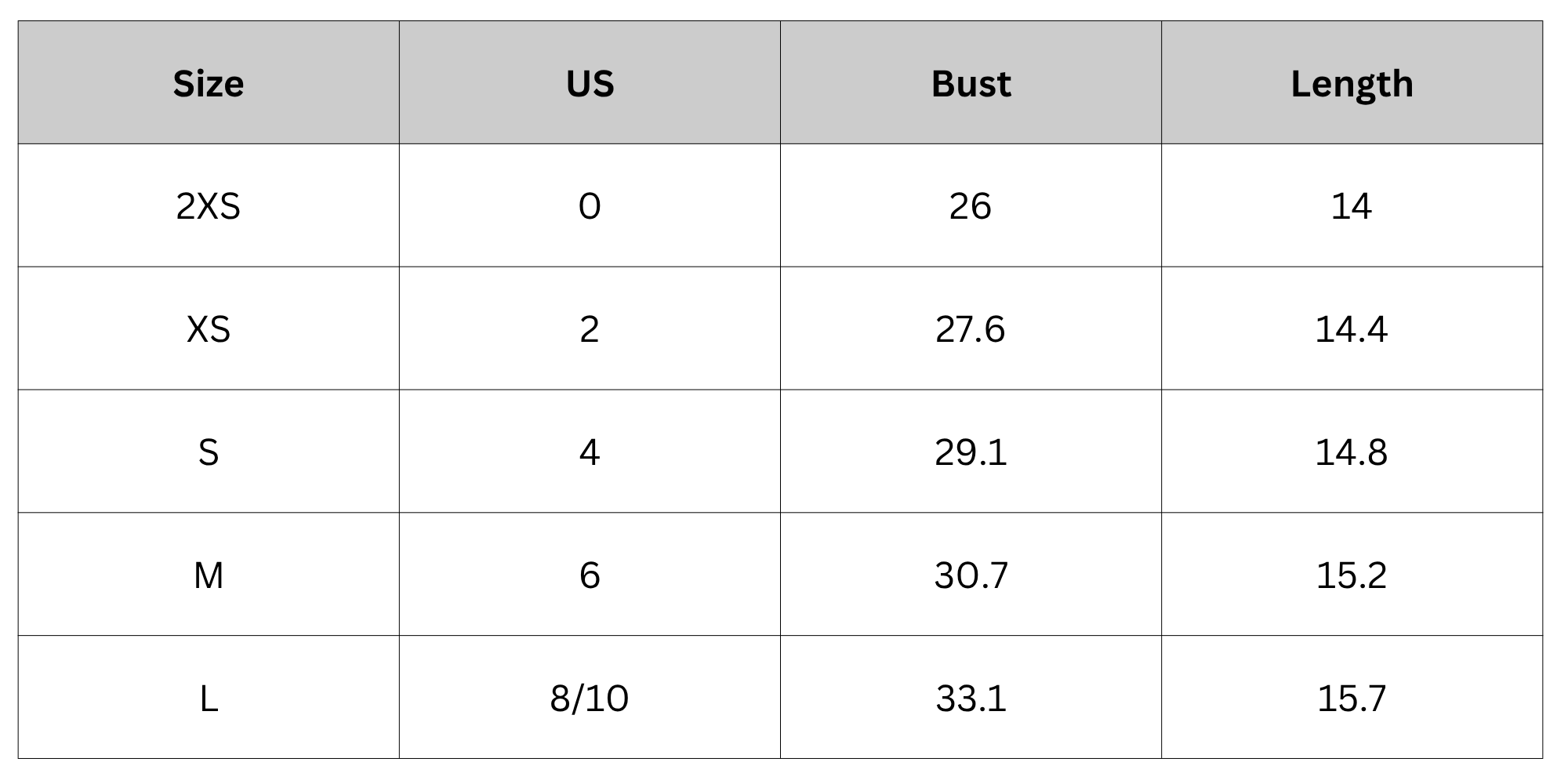 Size Chart