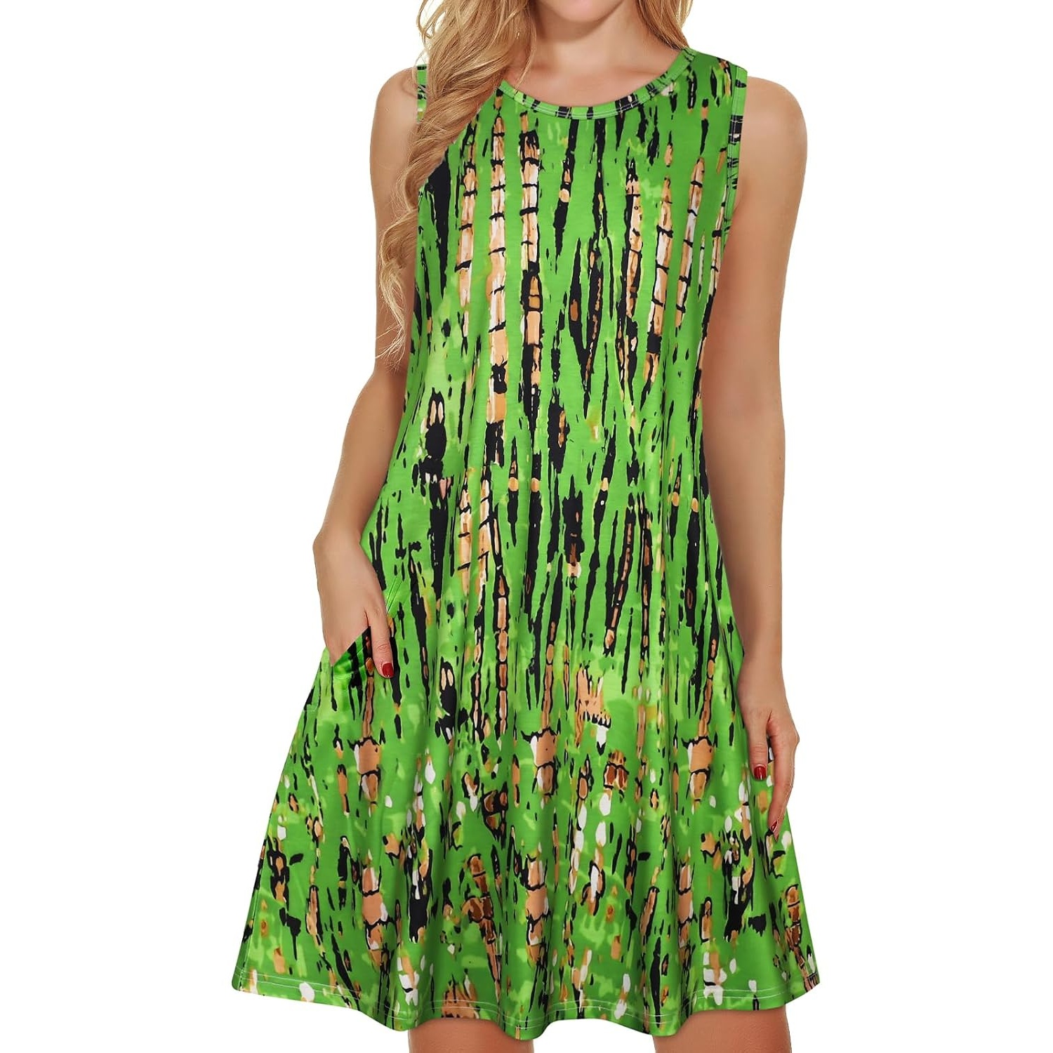 Casual Loose Fit Beach Dress With Pockets For Women