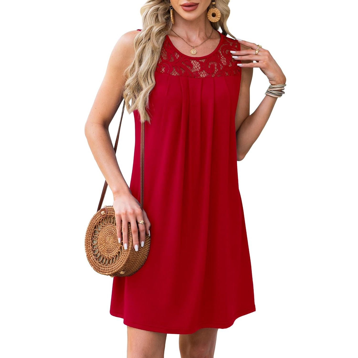 Sleeveless Lace Beach Cover Up Summer Dress
