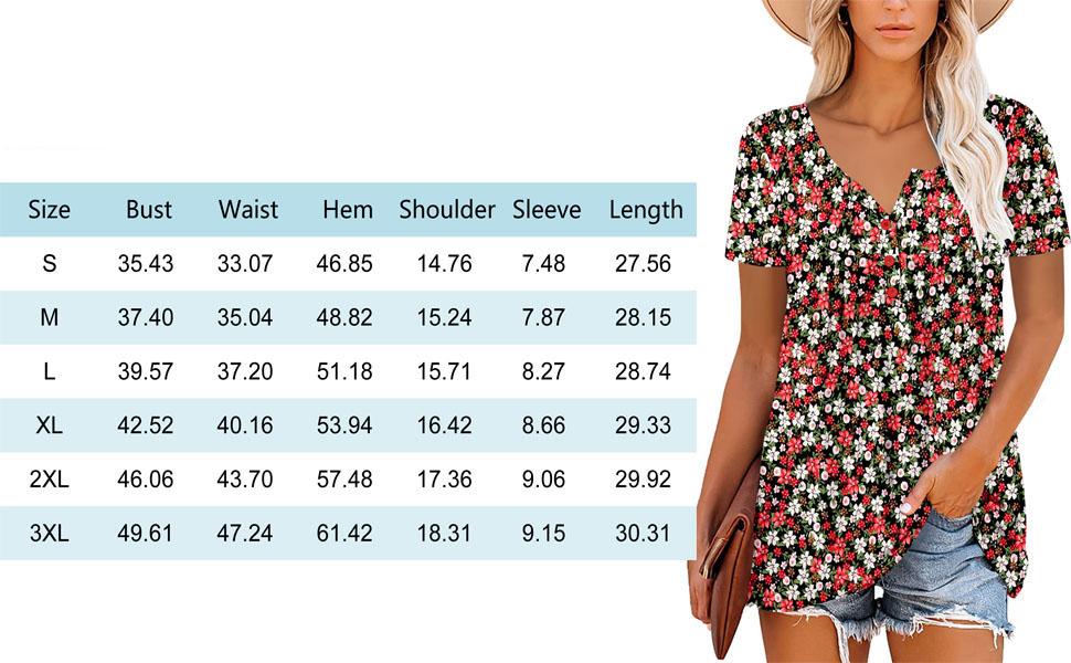 Angerella Womens Short Sleeve Shirts Loose Fit Summer Tunic Top