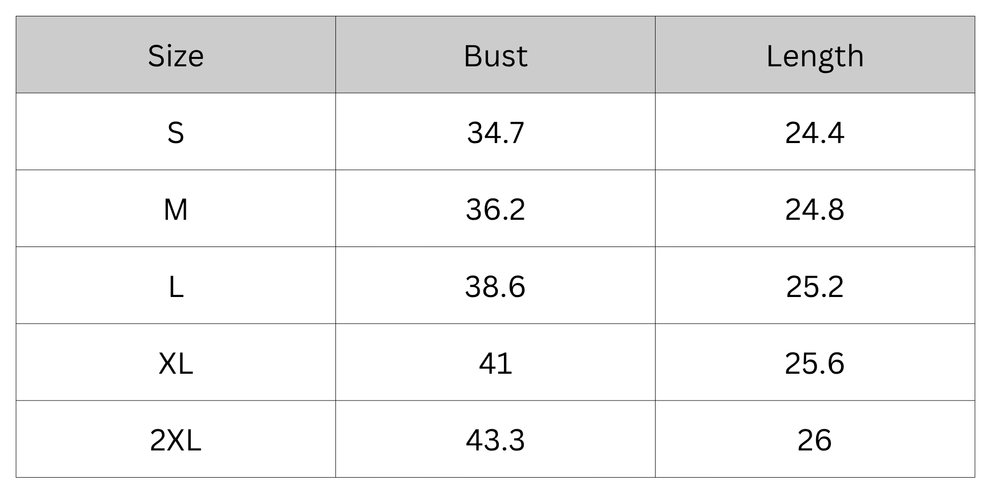 Size Chart