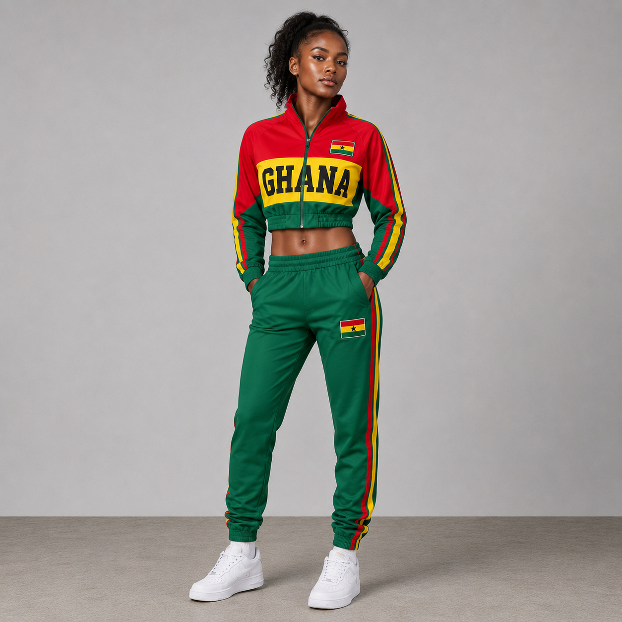 World Cup 2026 Themed Ghana Football Fan Sweatshirt And Jogger Set
