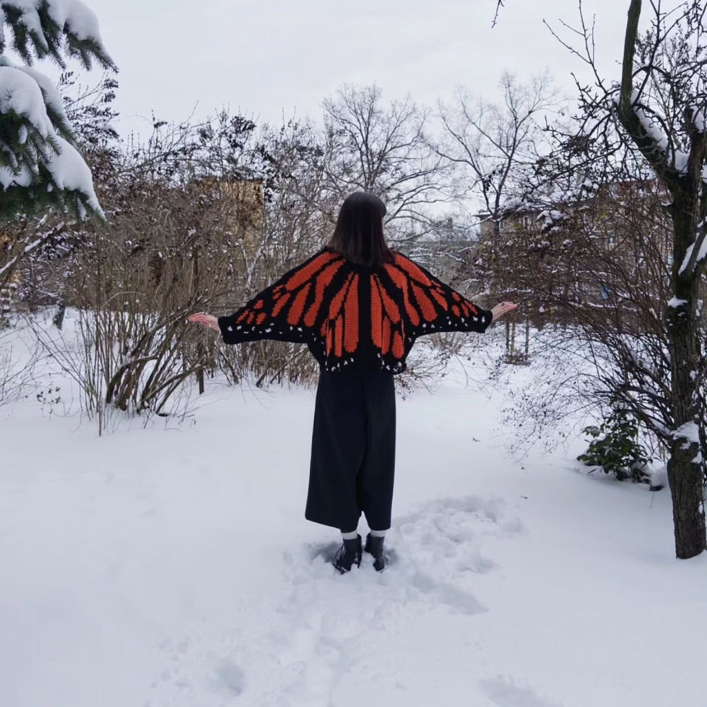Butterfly Wing Crochet Poncho Sweater