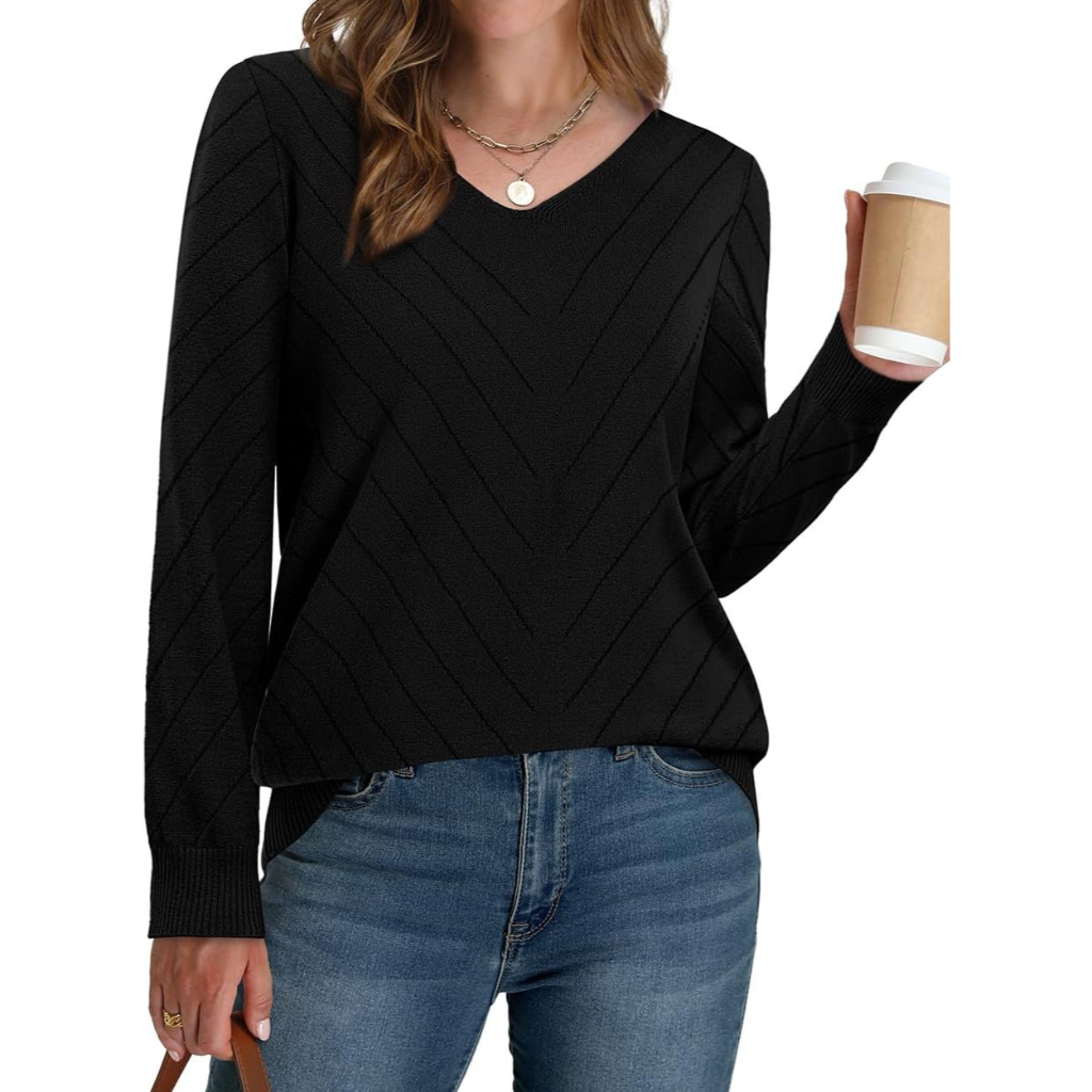Casual Knit Long Sleeve Lightweight Sweater