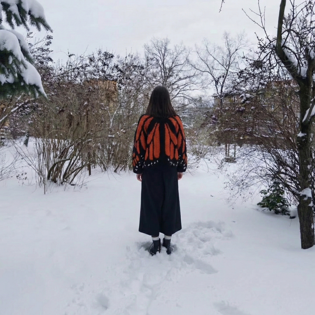 Butterfly Wing Crochet Poncho Sweater