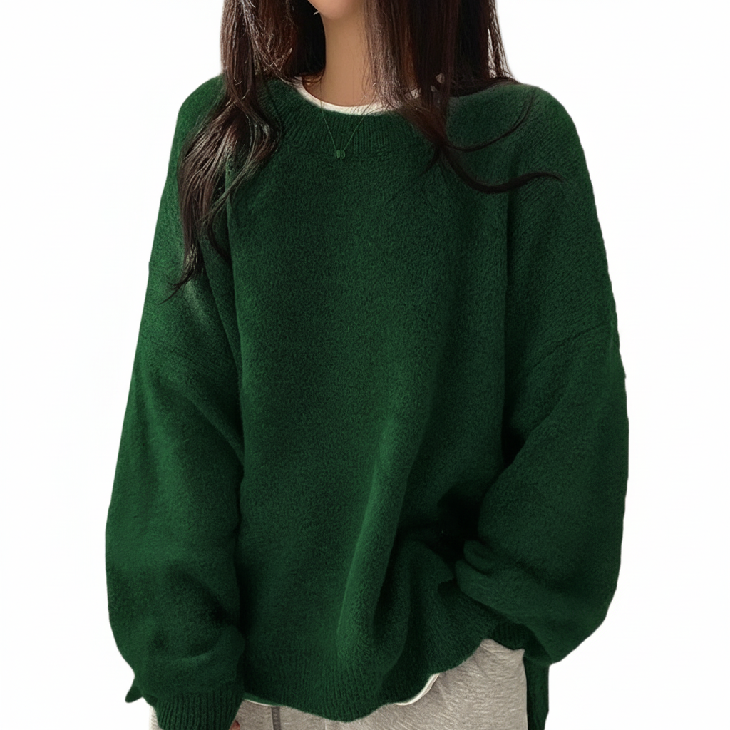 Oversized Drop Shoulder Split Hem Sweater For Women-My Comfy Blouse