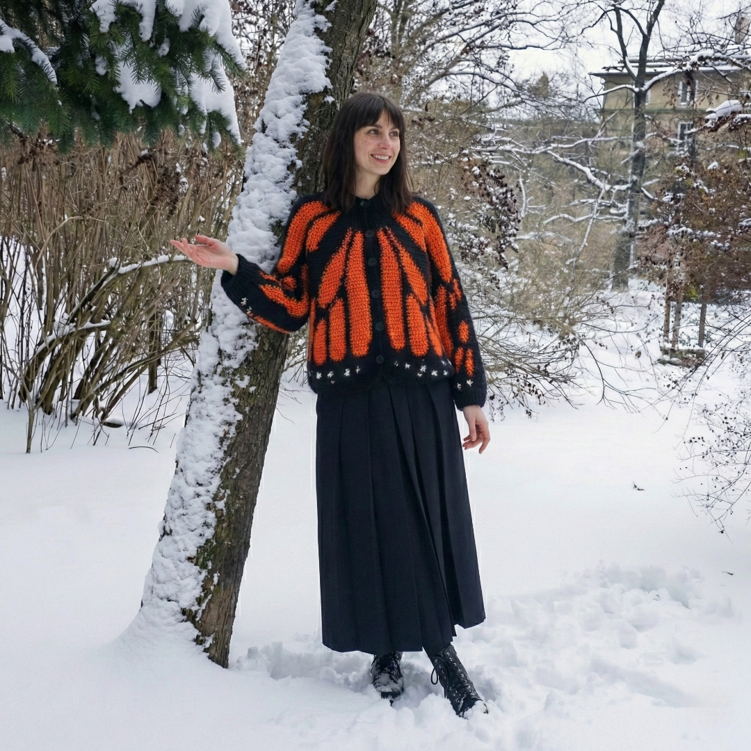 Butterfly Wing Crochet Poncho Sweater