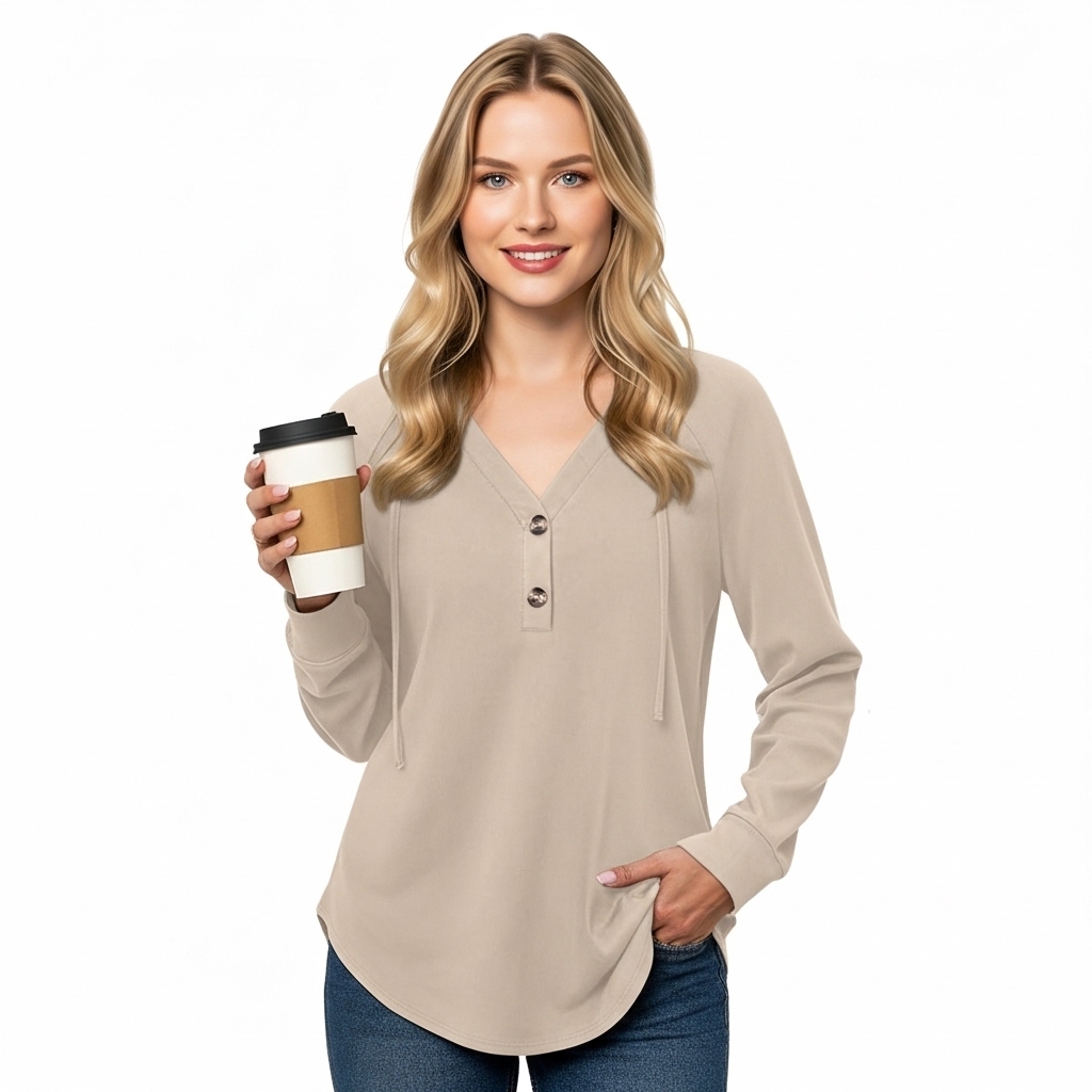 Plaid Tunic Hoodie Loose Fit Pullover