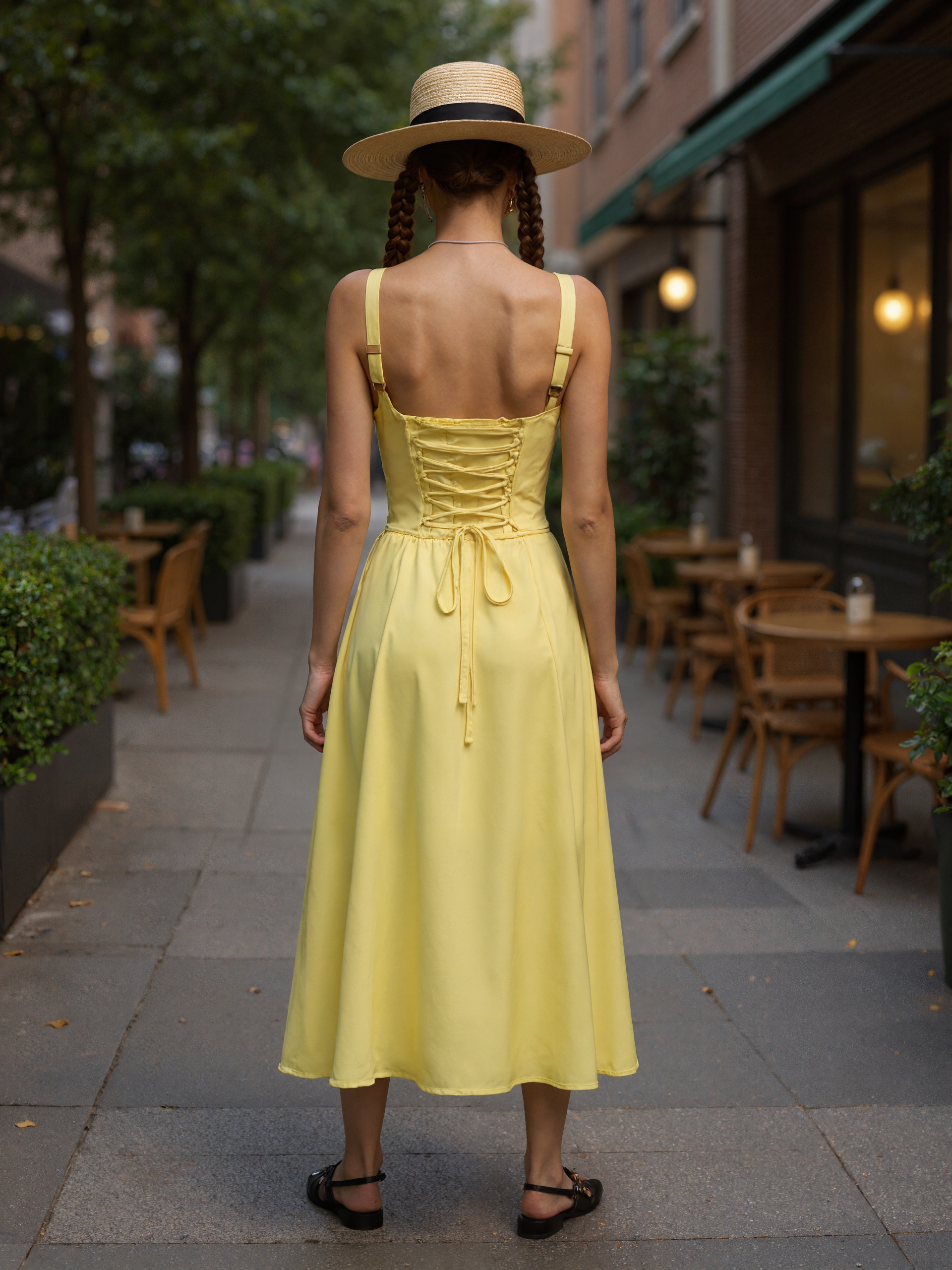 A Line Cami Dress with Adjustable Straps