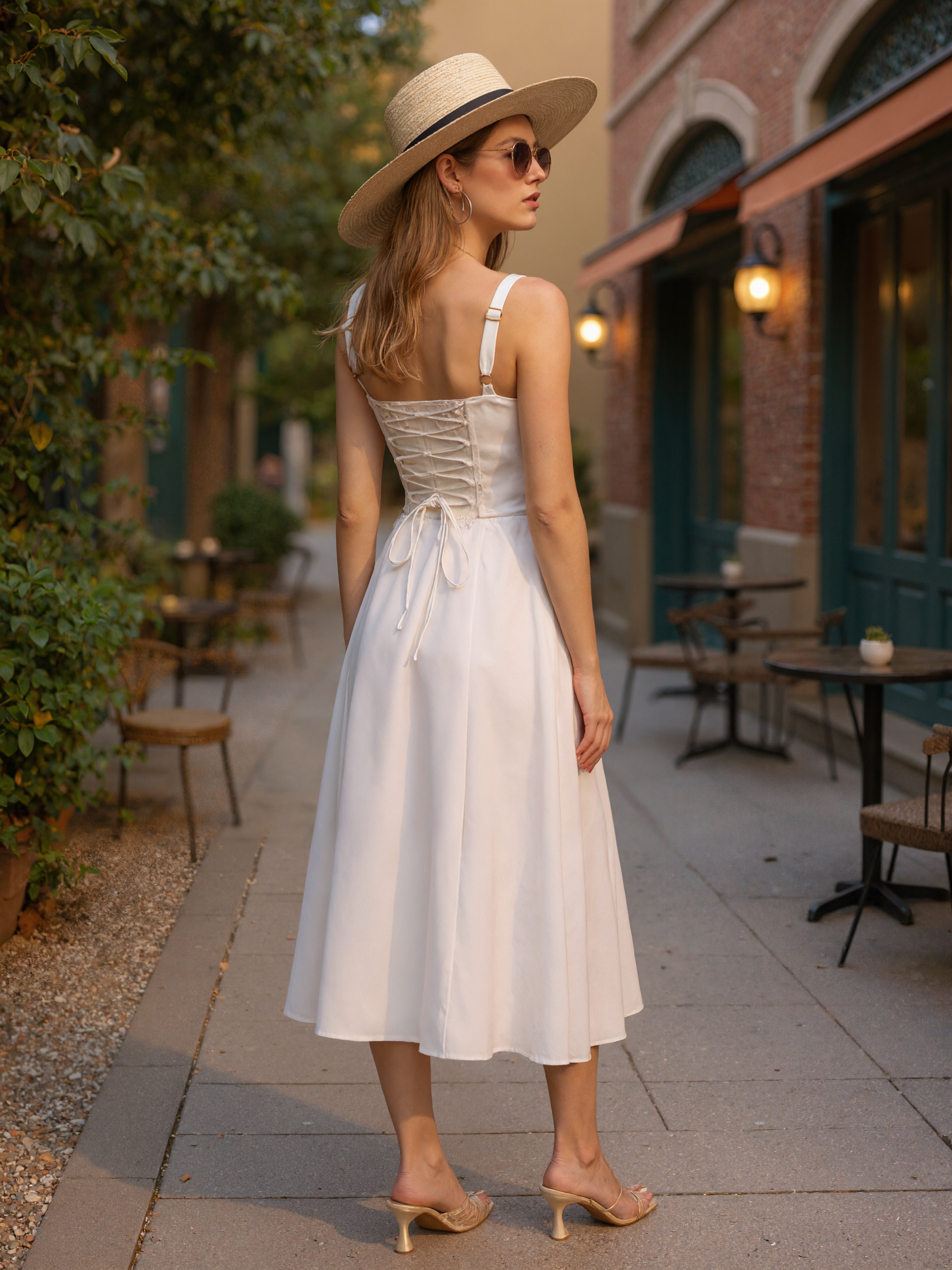 A Line Cami Dress with Adjustable Straps