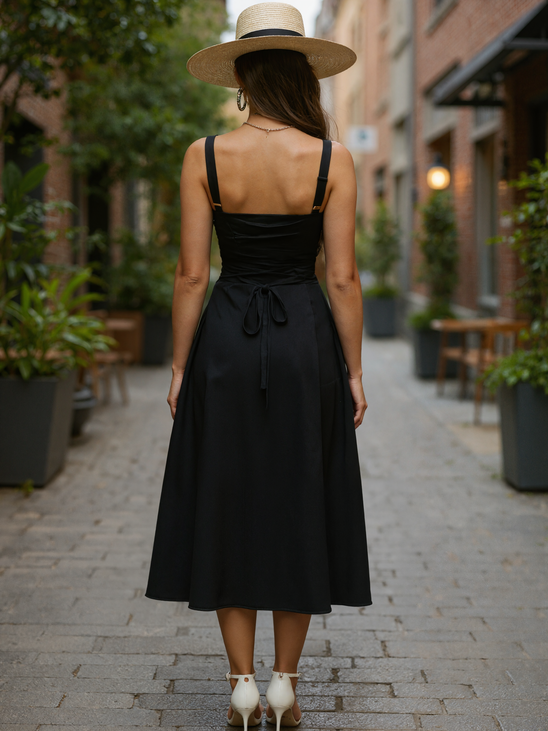 A Line Cami Dress with Adjustable Straps