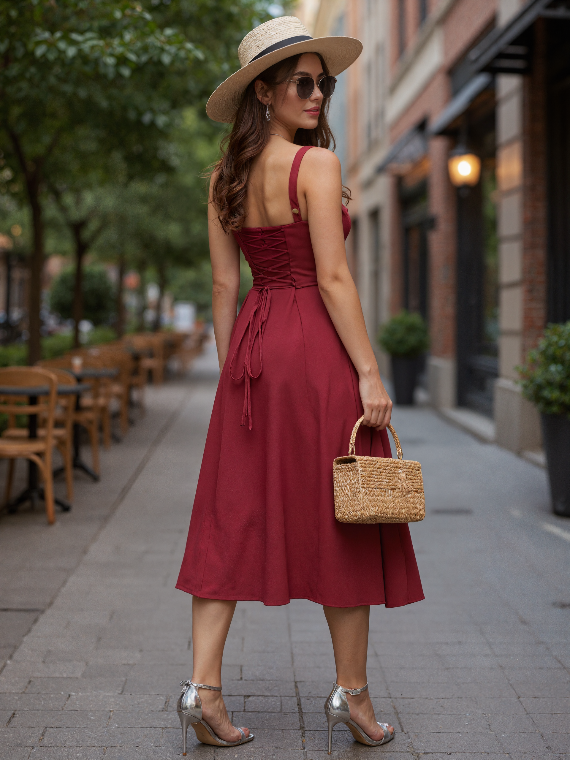 A Line Cami Dress with Adjustable Straps