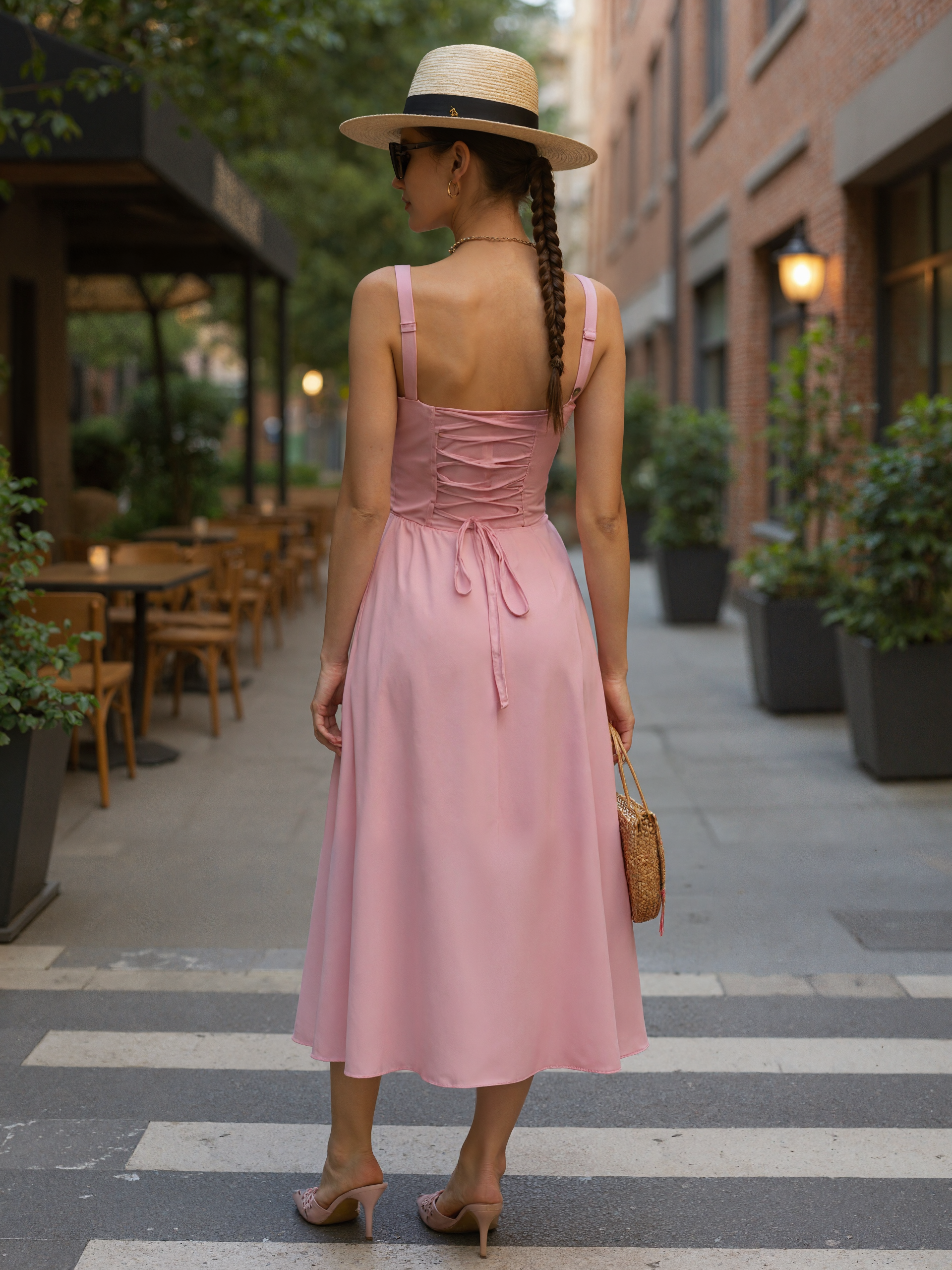 A Line Cami Dress with Adjustable Straps