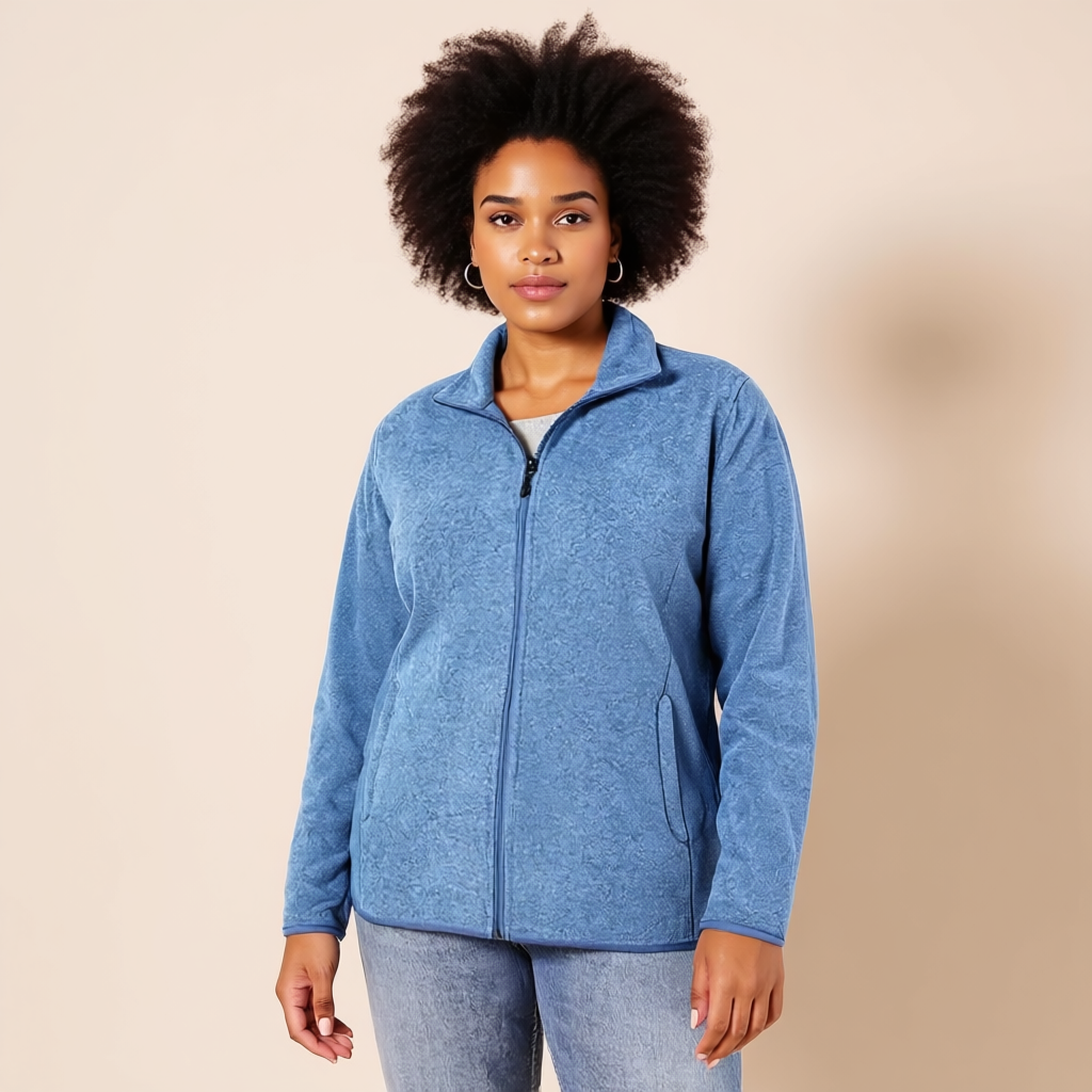 Classic Fit Full Zip Polar Fleece Jacket For Women