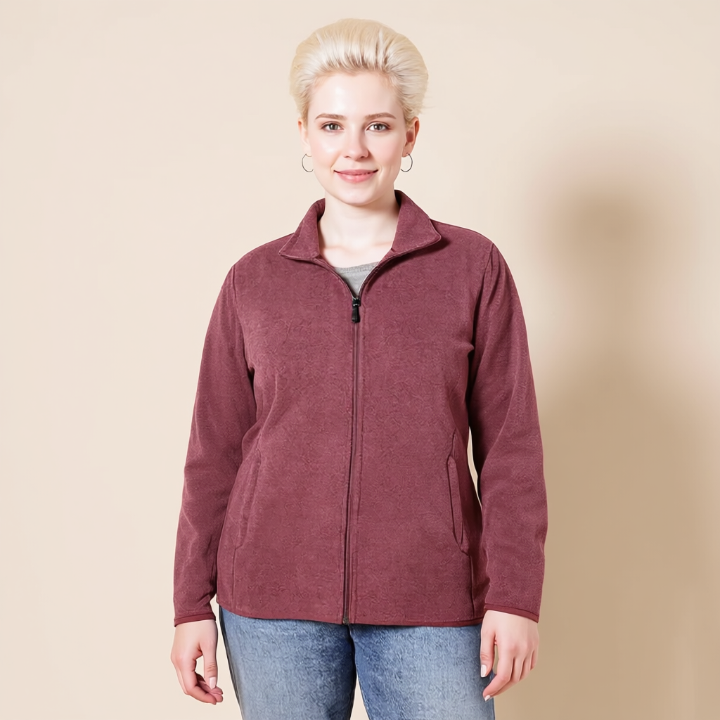 Classic Fit Full Zip Polar Fleece Jacket For Women