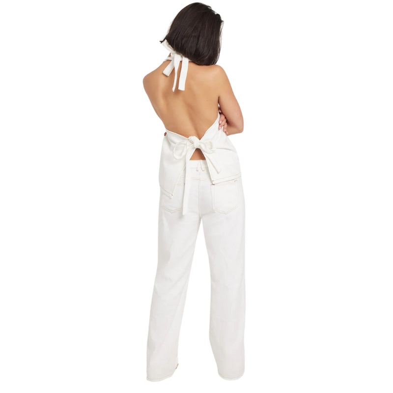 Women's Denim Halter Button-Up Vest-My Comfy Blouse