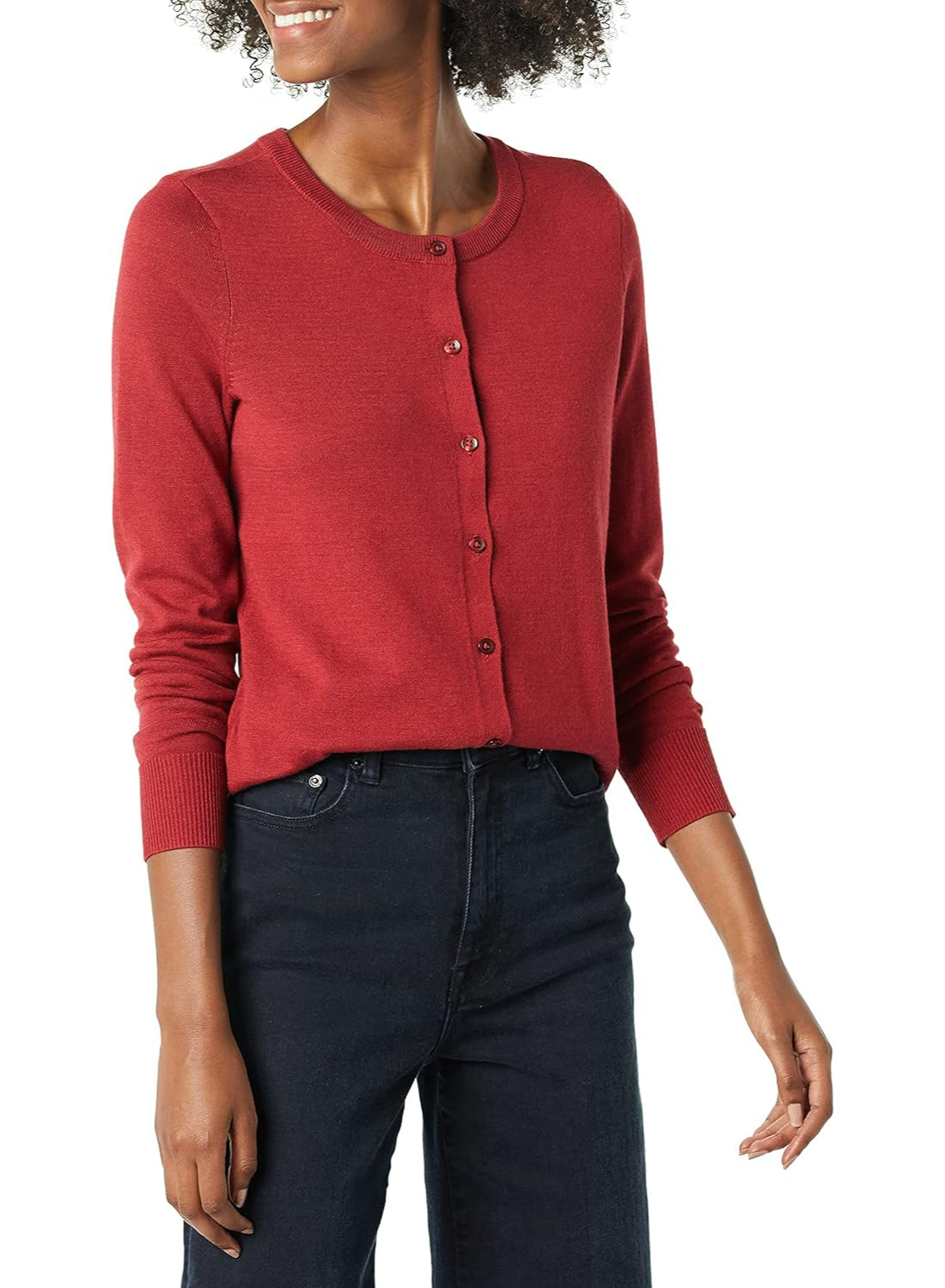 Lightweight Classic Cardigan Sweater With Ribbed Hem-My Comfy Blouse