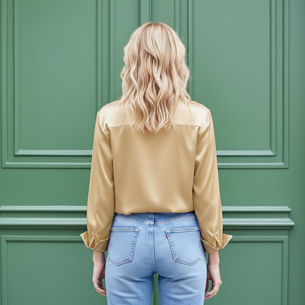 Long Sleeve Button Down Shirt With Business Casual Style For Women