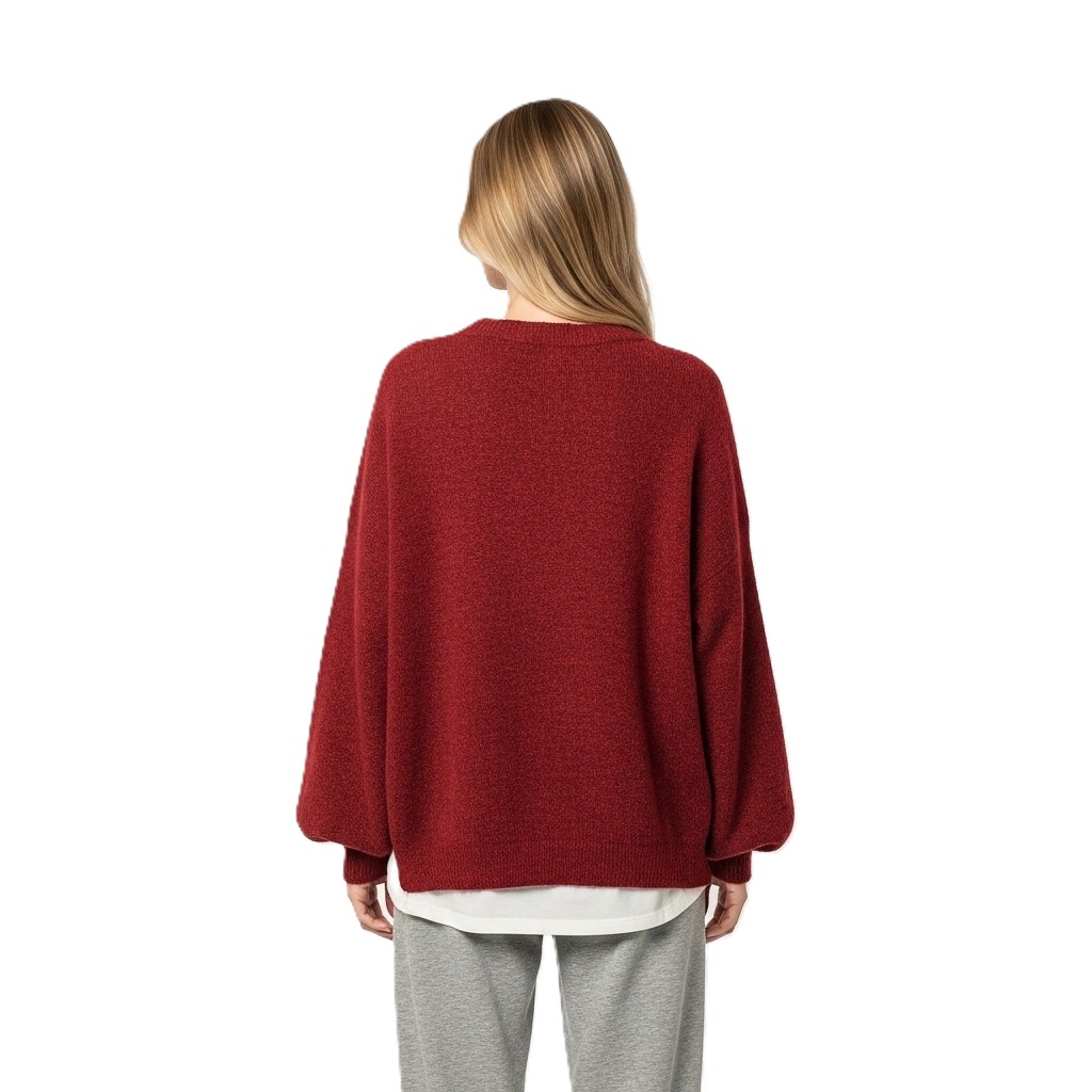 Casual Long Sleeve Sweater With Split Details And Loose Fit For Women