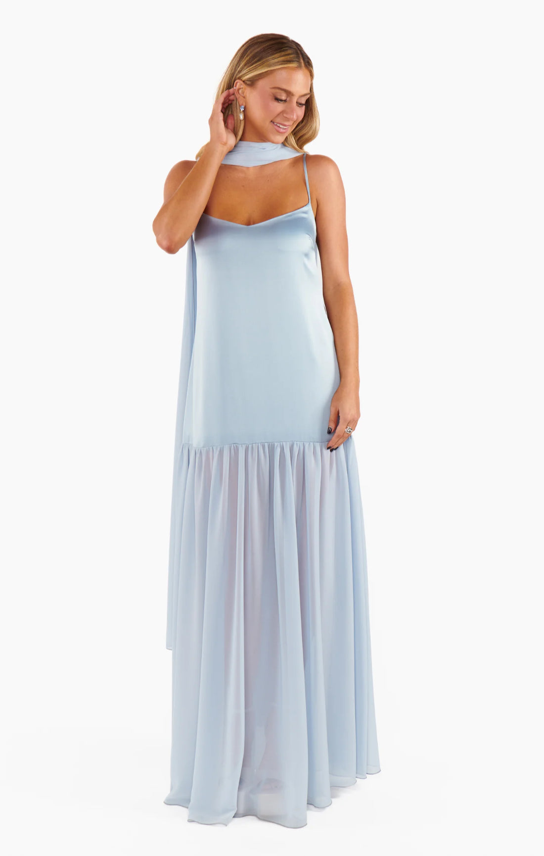 Spaghetti Strap Satin Maxi Dress-My Comfy Blouse