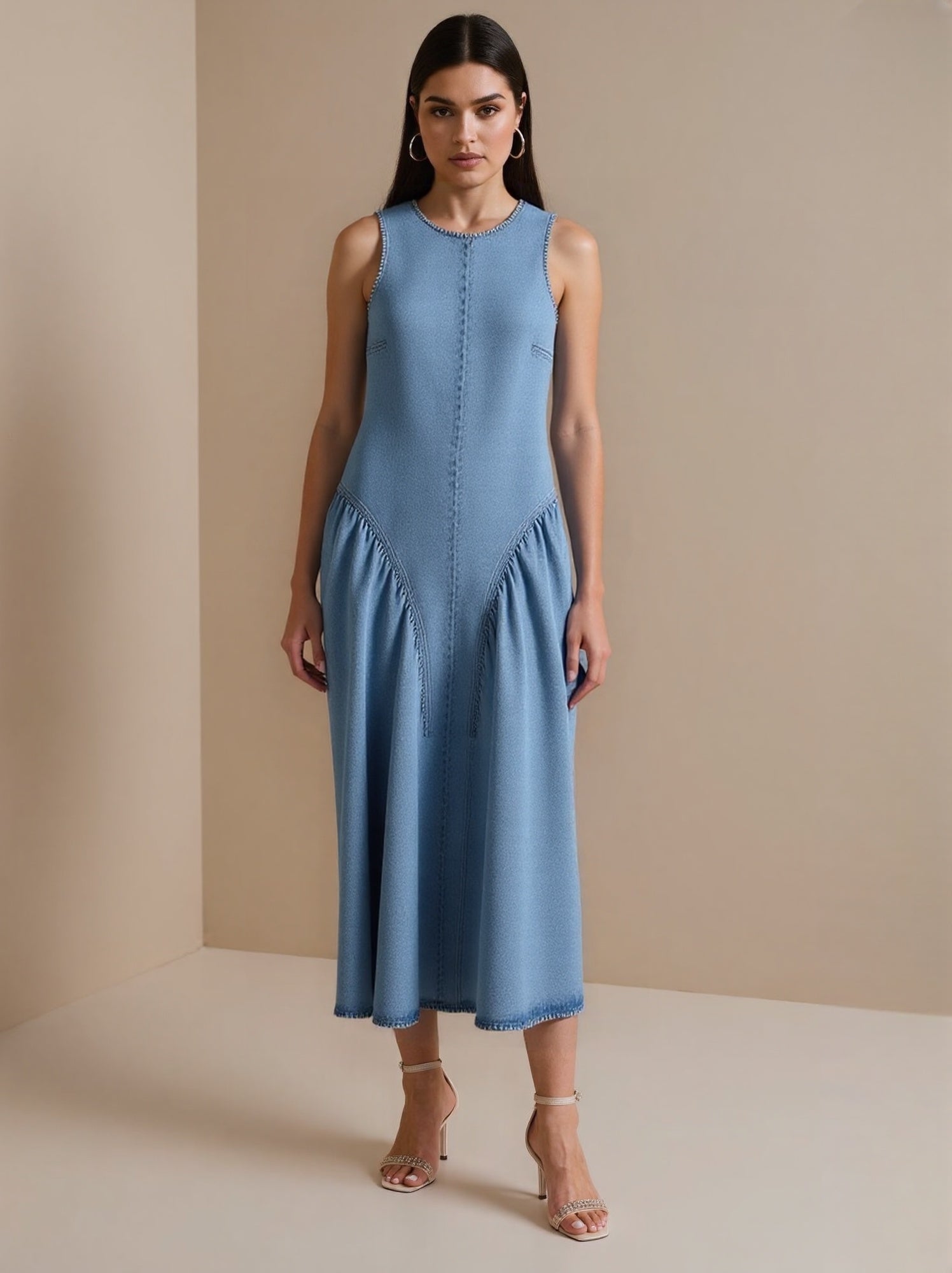 Backless Denim Dress-My Comfy Blouse