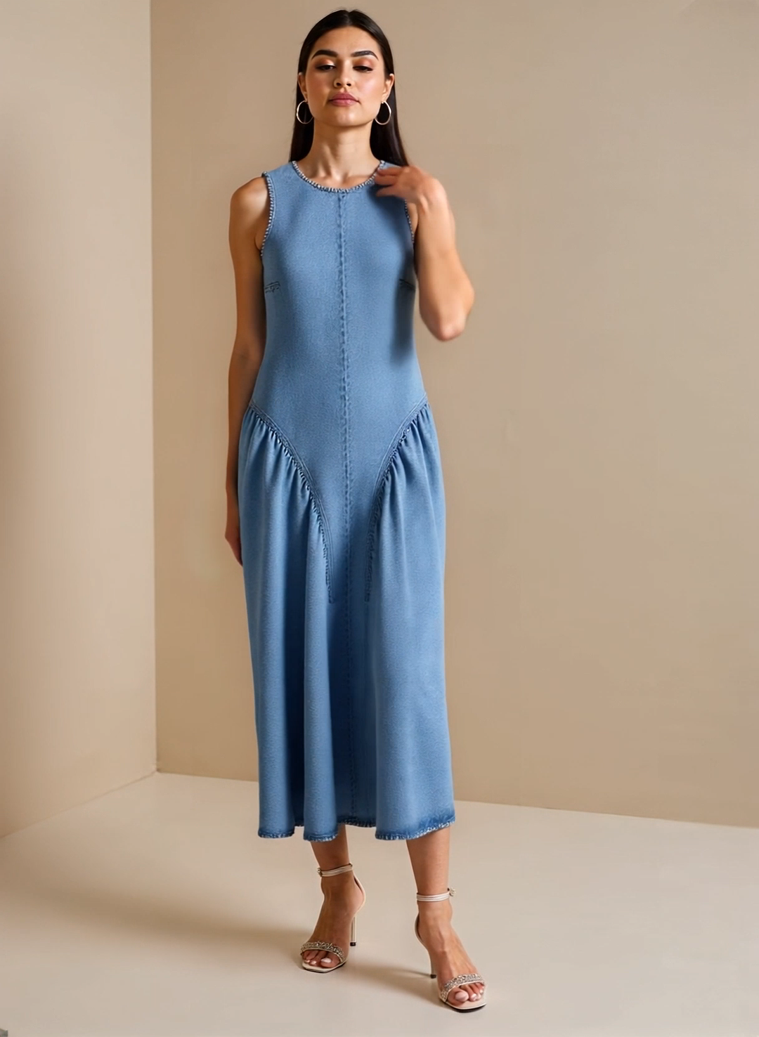 Backless Denim Dress-My Comfy Blouse