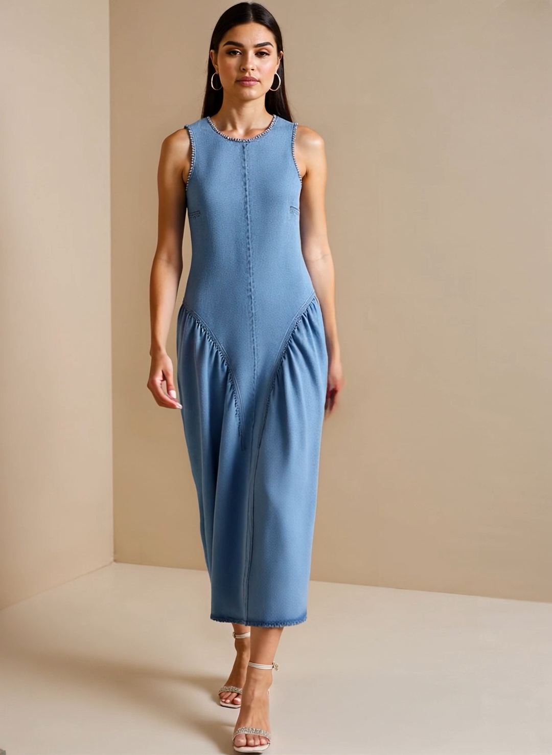 Backless Denim Dress-My Comfy Blouse