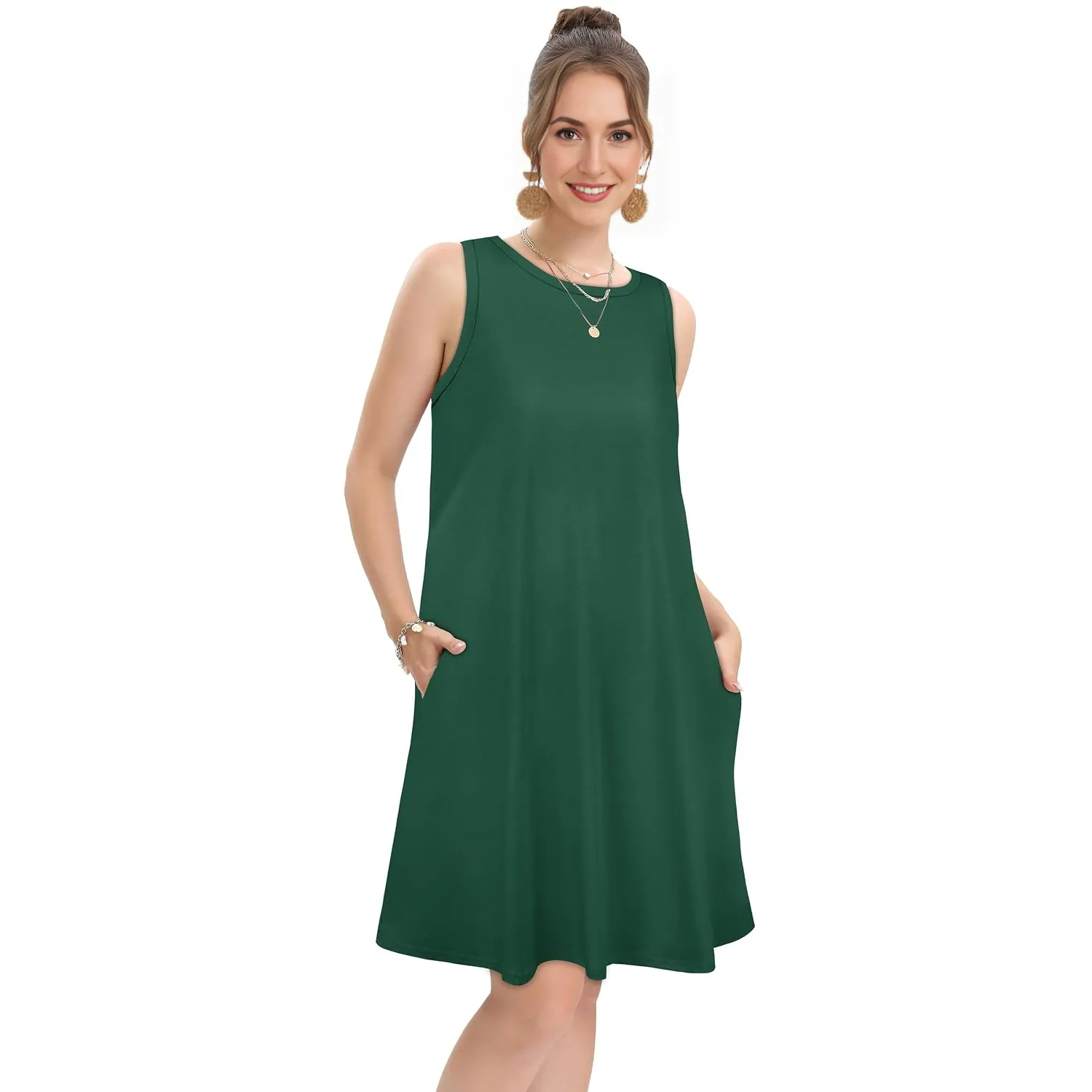 Beach Casual Sundress With Pocket For Women