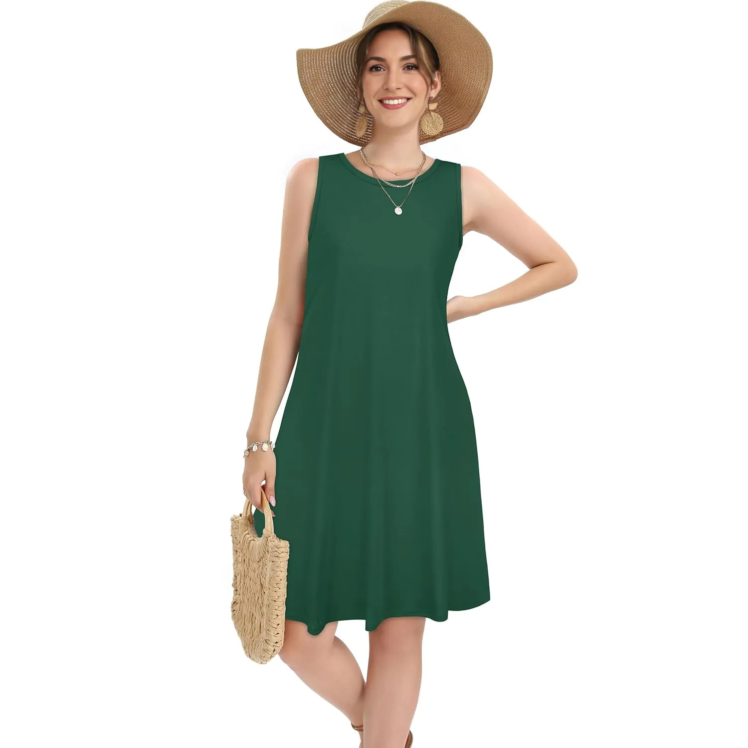 Beach Casual Sundress With Pocket For Women