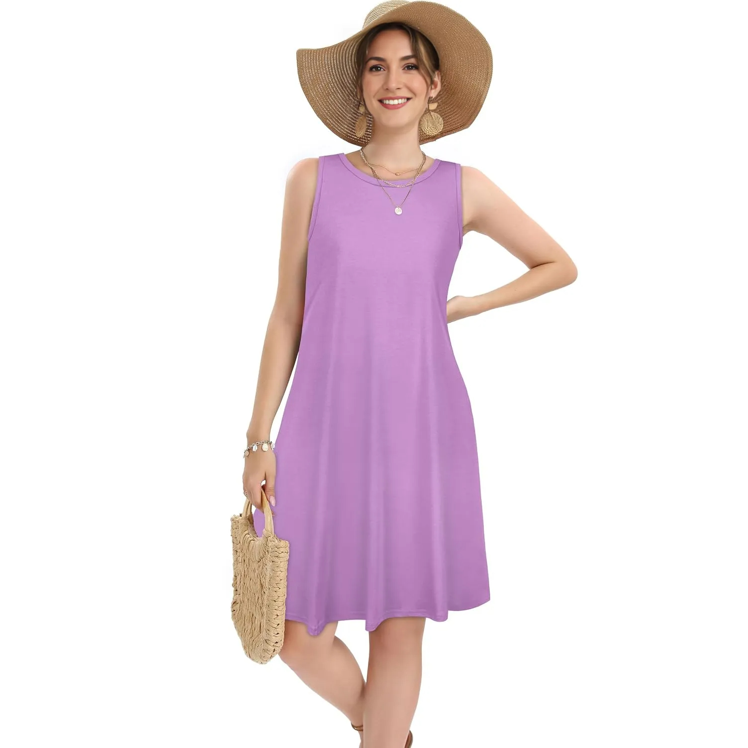 Beach Casual Sundress With Pocket For Women